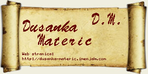 Dušanka Materić vizit kartica